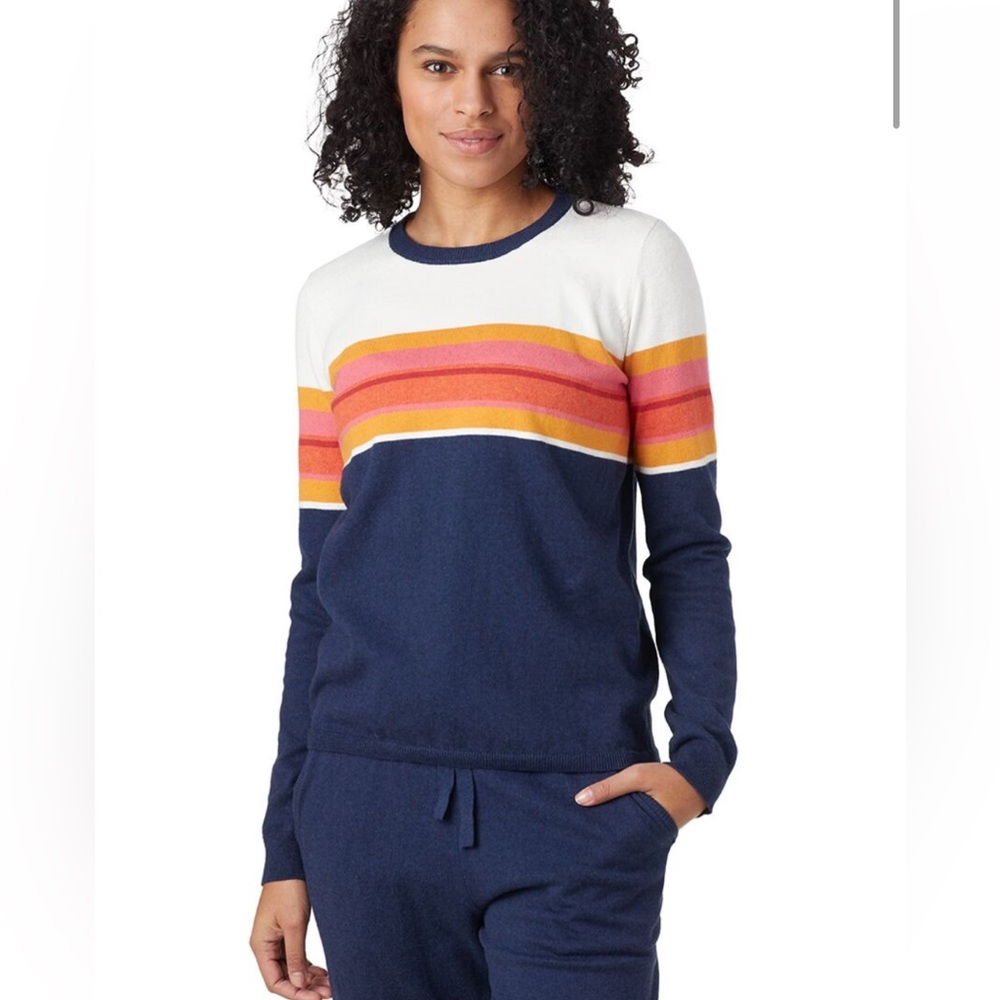 Faherty Women’s Cotton & Cashmere Blend Striped Crewneck Sweater
